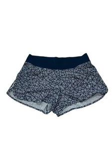 Title Nine Women’s L Shorts Blue Lined Pull On Running Gym Workout Abstract - Picture 1 of 9