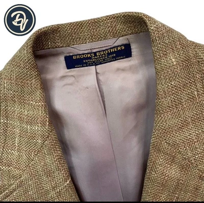 De colección 46 XL Brooks Brothers "Makers" Tejido Suave Tweed Marrón Ventana Tejido Foto 1 de 4