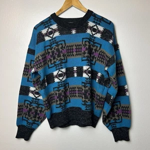 Vintage St Johns Bay Mens Southwestern Sweater Sz M Retro Aztec Eclectic Grandpa - Picture 1 of 8