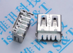 20 pcs USB 2.0 Type A Female 4 Pin DIP Shen board PCB Socket Connector Ping mout - Picture 1 of 1