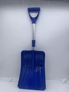Blue Snow Shovel Extendable Click Handle Compact Lightweight Scoop Leaves Snow - Picture 1 of 5