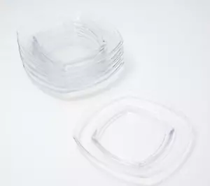 Juego de comedor de diseño de (6) placas de puente de vidrio de 8" - transparente H225094 - Imagen 1 de 6