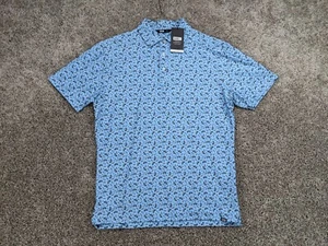 Neu mit Etikett Barbell Performance Polo Herren 3XL (passt 2XL) schmale Passform Stretch Allover-Druck - Bild 1 von 9