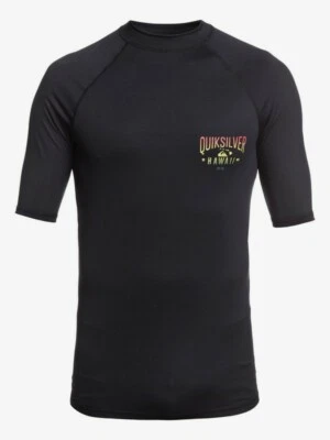 Quiksilver Men's XL Short Sleeve Rash Guard Swim UV Shirt Kona Way Hawaii Black - Image 1 of 2