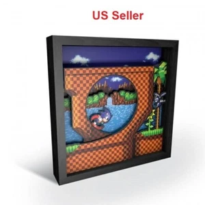 Pixel Frames Sonic The Hedgehog Loop Scene 9x9 Shadow Box Art - Foto 1 di 4