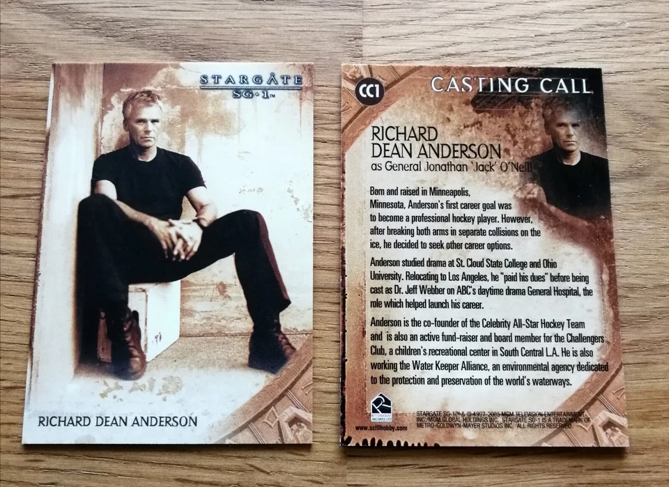 Stargate Season 7 Casting Call Insert Trading Card CC1 Richard Dean Anderson - Bild 1 von 1