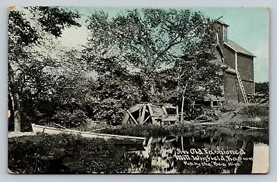 Old Fashioned Mill Canoe Boat Winfield Kansas 1912 Peculiar MO Beehive Postcard - Image 1 of 2