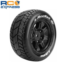 Louise RC X-Rocket Tires On Black Wheels for X-Maxx (Mft) (2) LOUT3295B - Picture 1 of 3