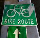 Vintage style Bike Route  With Arrow!!! Metal Sign  Cycling  Great Green Color.