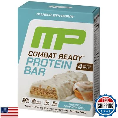 Barra Proteica MusclePharm Combat Ready, Rollo de Canela Barritas Altas en Proteínas, Combate Foto 1 de 4