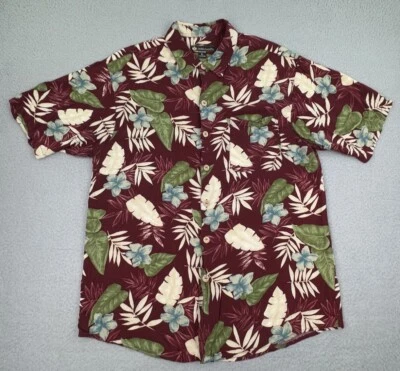 Duke Kahanamoku Hawaiian Shirt Mens Large Short Sleeve Button 100% Rayon Floral - Image 1 of 4