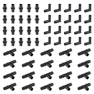 EFIELD 60 PCS Pex-A Poly Expansion Fittings 3/4" Combo: Elbow Coupler Tee (20/Ea - Picture 1 of 8