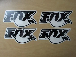 Lot Of 4 FOX Shox Racing STICKER Decal Black & White 3x6 Motocross MX BMX Race - Picture 1 of 4