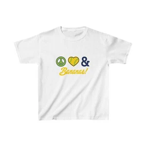 Peace Love & Bananas Kids Shirt | Savannah Bananas Shirt - Picture 1 of 5