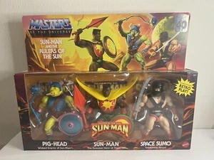 MOTU Masters of the Universe SUN-MAN Rulers Of The Sun 3-PACK Pig Sumo NEW MIB - Picture 1 of 11