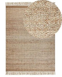Jute Area Rug 140 x 200 cm Beige ABANA - Picture 1 of 7