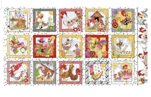 Loralie Designs - Chicken Chique Quilting and Crafting Panel - With Hen House
