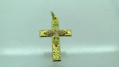 J. Co. 10k BLACK HILLS GOLD, GRAPE LEAF CLUSTER CROSS PENDANT, Small Size - Image 1 of 4