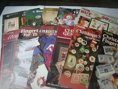 Set of 12 Christmas Cross-Stitch Pattern Booklets - Image 1 of 4