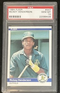 1984 Fleer Rickey Henderson #447 PSA 10