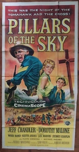 1956 PILLARS OF THE SKY original 3-Sheet Movie Poster 41x80 Western Calvary - Picture 1 of 8
