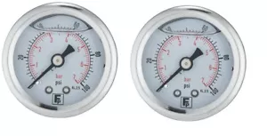 Medidor de presión de 40 mm de rendimiento de combustible lleno de glicerina 0-100 psi (0-7 bar) x 2 - Imagen 1 de 5