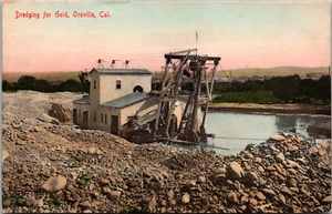 OROVILLE KALIFORNIEN AUSBAGGER FÜR GOLDBERGBAU ALTE HANDFARBIGE POSTKARTE - Bild 1 von 2