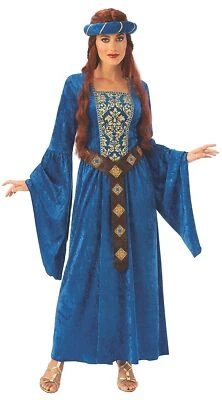 Disfraz Medieval Doncella Azul Dama Princesa Reina Elegante Halloween Adulto Foto 1 de 2