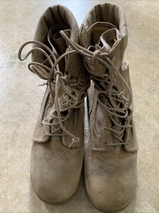 Belleville Boots Women’s 7 1/2 Tan Mid Calf Lace Up Vibram Sole Military - Picture 1 of 12