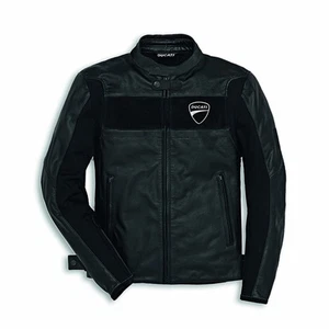Herren Ducati Black Corse C5 schwarz Motorrad Biker echtes Rindsleder Leder Jacke - Bild 1 von 3