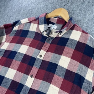 Croft & Barrow Flanellhemd Herren L rot blau kariert Tasche Komfort Freizeit #AB883 - Bild 1 von 8