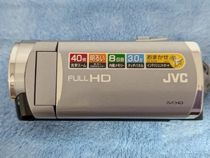 JVC GZ-E220-S Full HD Camcorder 8GB 40x Optical Zoom Silver Used Japan Tested - Picture 1 of 9