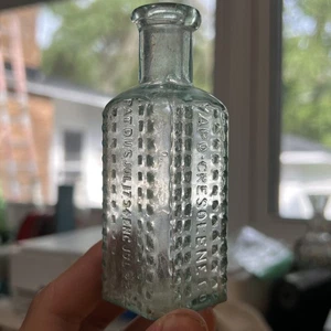 Antike 1890er abgerundete Lippe Schuhnagel Gift Vapo-Cresolene Co Flasche 4" mundgeblasen - Bild 1 von 8