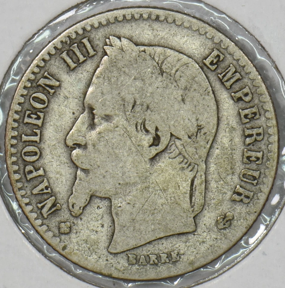 Francia 1866 BB 50 céntimos finos. Plata P190580 combinar envío Foto 1 de 2