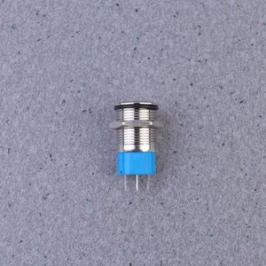 Pulsador autobloqueante de acero inoxidable de 16 mm 12 V impermeable (plateado) - Imagen 1 de 12