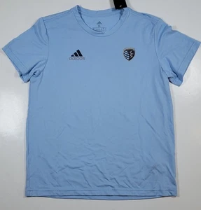 Adidas Kansas City Sporting Adult Medium Short Sleeve Soccer MLS Aeroready New  - Picture 1 of 5