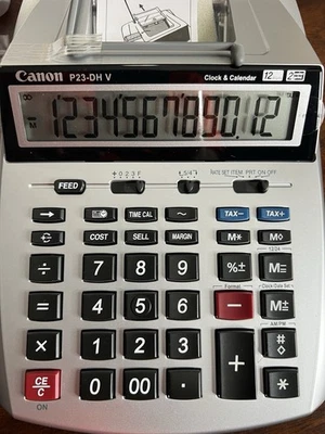 Canon P23-DHV Printing Calculator with AC Adapter and Tape Roll - Image 1 of 4