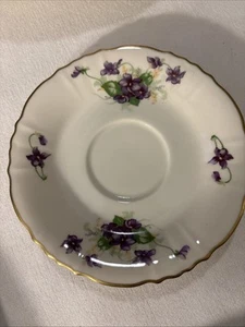 Syracuse China Violets Cup And Saucer Set Federal Shape 5 3/4” - Picture 1 of 8