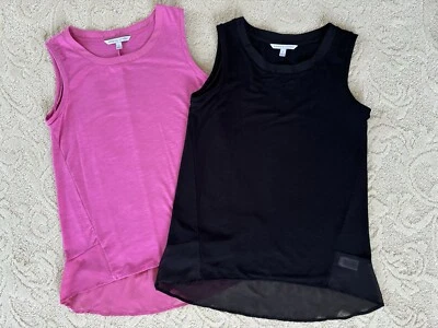 Camisas sin mangas para mujer Adrienne Vittadini S negras y rosas Foto 1 de 2