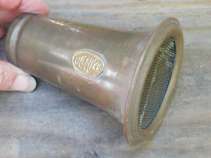 4.6" Antique De-Luxe Brass Bulb Horn End Screen Part - Picture 1 of 4