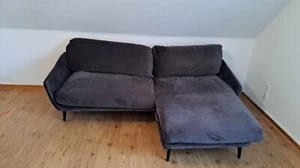 Sofa / Couch Wohnlandschaft Anthrazit Samt NP 800€ wenig benutzt  - Bild 1 von 8