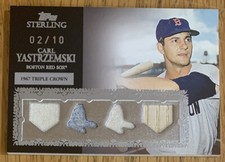 Carl YASTRZEMSKI🔥2007 Topps Sterling Moments Jersey Bat Relic 2/10 Red Sox HOF