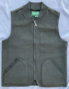 Mens Medium Loden Green Orvis Wool Blend Moleskin Full Zip Hunting Vest VNice - Picture 1 of 5