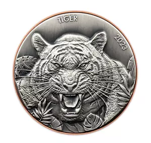 10 Vatu Double Silver Giant Tiger Vanuatu Ultra High Relief Kupfer + Silber 2023 - Bild 1 von 5