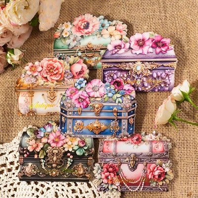 Pegatinas PET florales antigüedades paquete de 40 revistas planificador hágalo usted mismo álbumes de recortes manualidades Foto 1 de 4