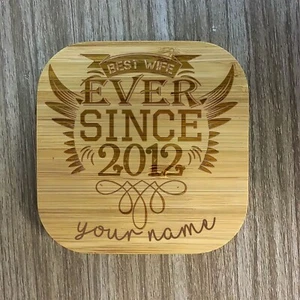 Bamboo Wireless Charger with Customizable Engraving - Valentine's Day gifts - Picture 1 of 8