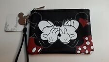 Disney Mickey & Minnie Mouse Black Zipper Wristlet BRAND NEW