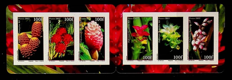 FRENCH POLYNESIA Sc 1073 NH BOOKLET OF 2012 - FLOWERS - Image 1 of 1