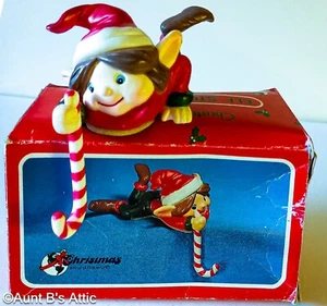 Vintage 80's Christmas Around The World 5" Resin Whimsical Elf Stocking Holder - Picture 1 of 4