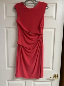 Cato Shift Ruched Front Sleeveless Midi Dress Sz 12 Watermelon Color - Picture 1 of 11